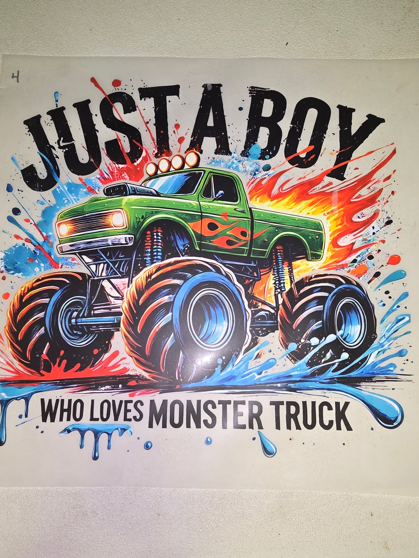 Heat Transfer - Kids Monster Trucks, Construction Vehicles