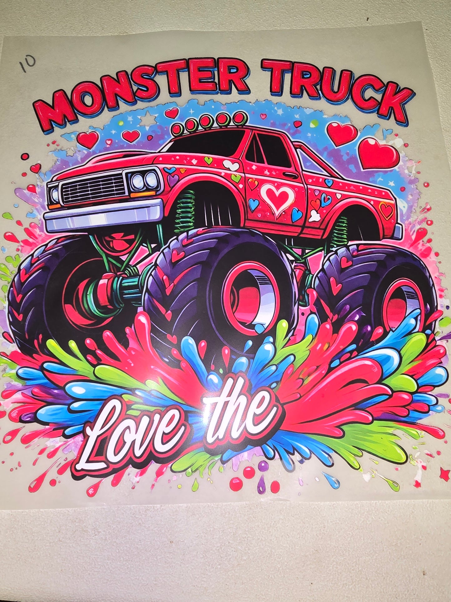 Heat Transfer - Kids Monster Trucks, Construction Vehicles