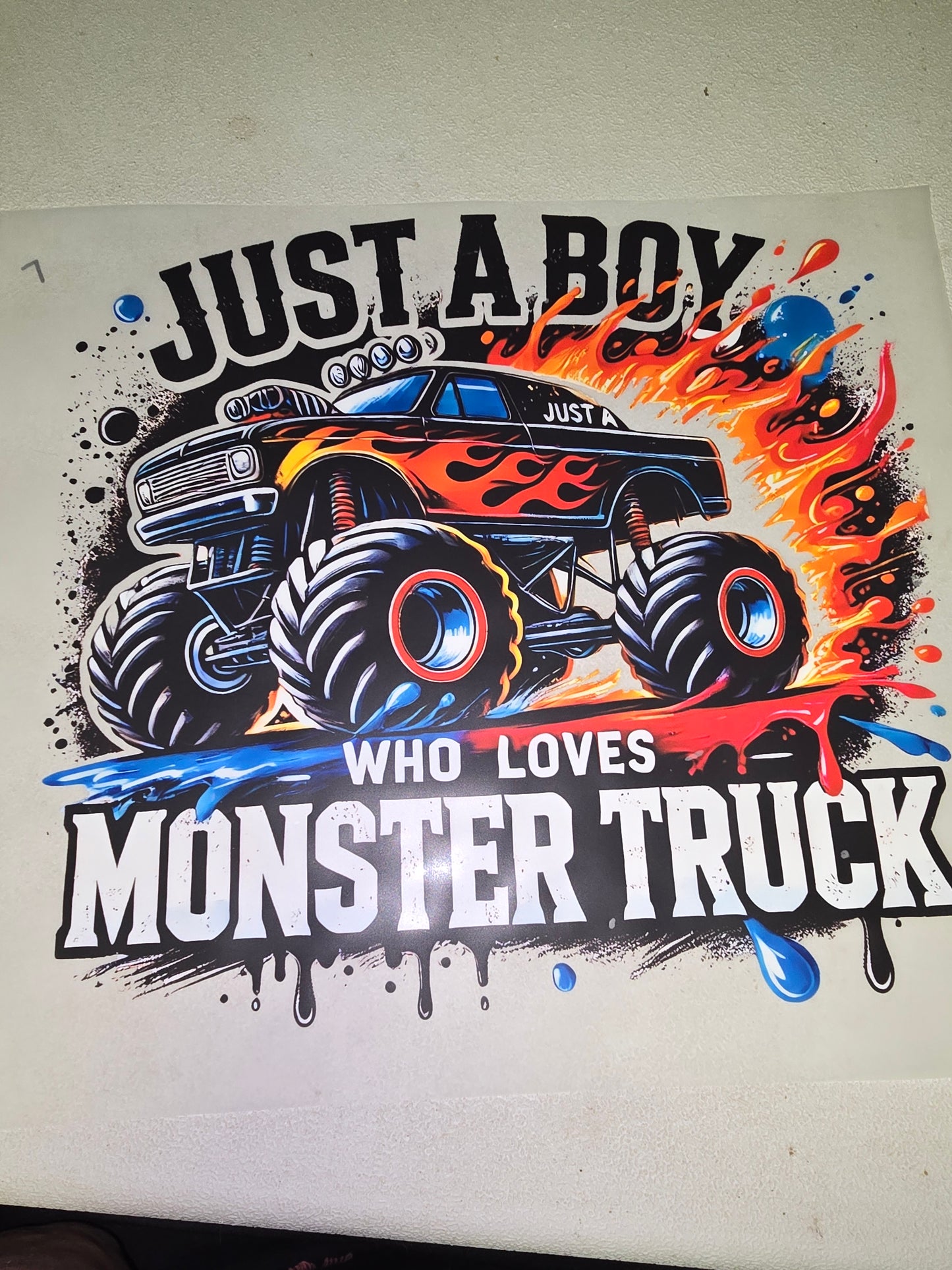 Heat Transfer - Kids Monster Trucks, Construction Vehicles