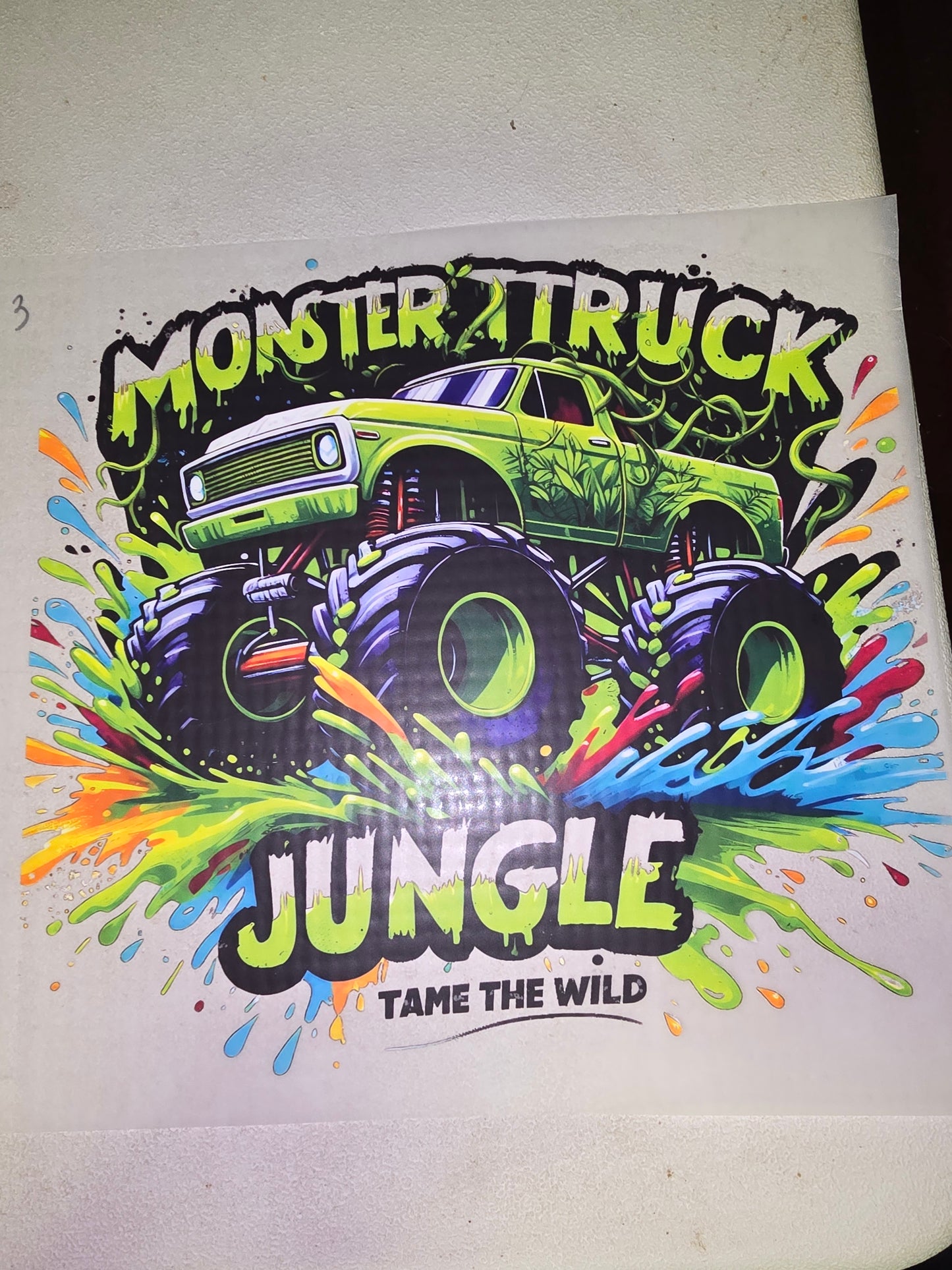 Heat Transfer - Kids Monster Trucks, Construction Vehicles