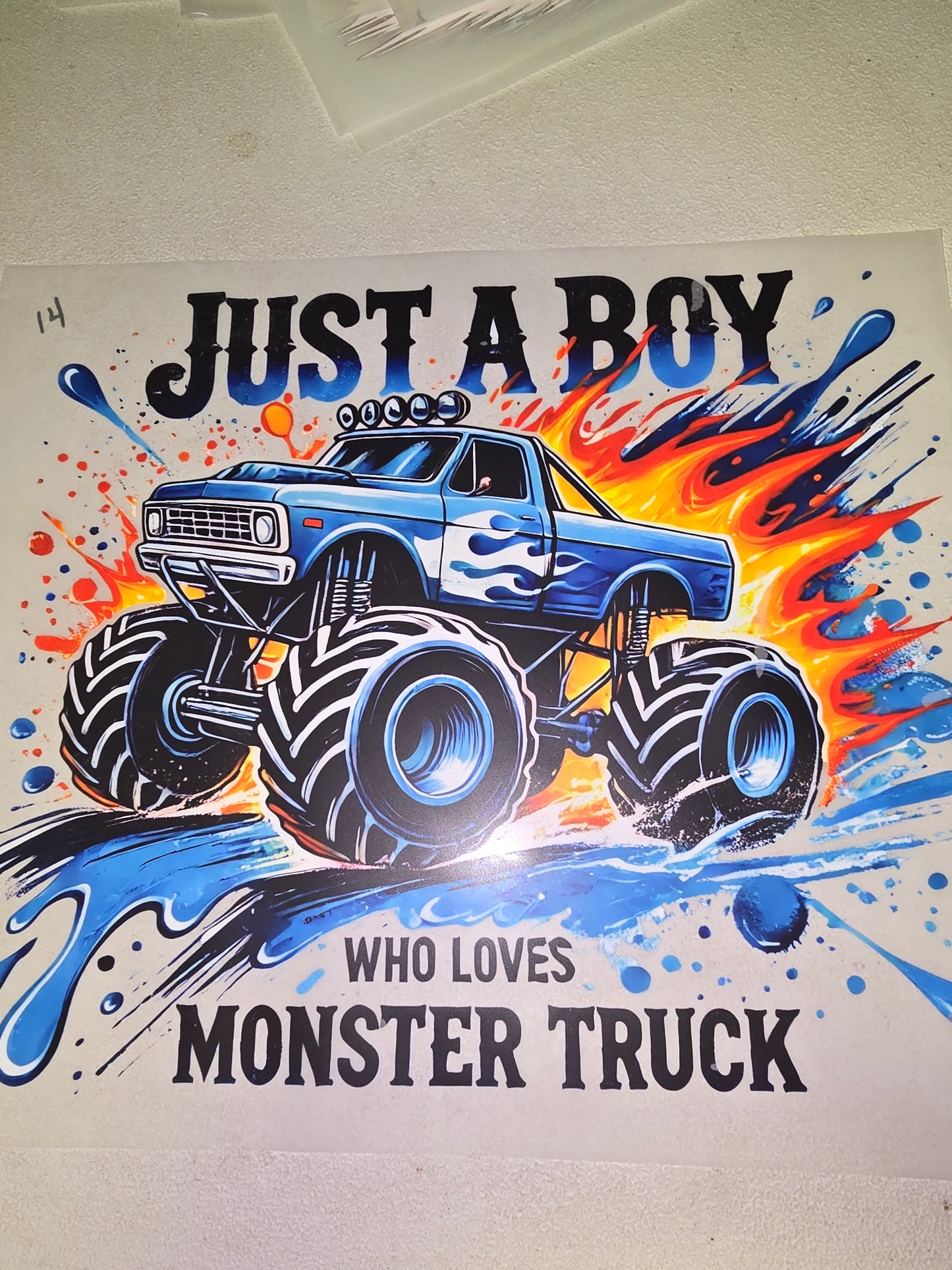Heat Transfer - Kids Monster Trucks, Construction Vehicles