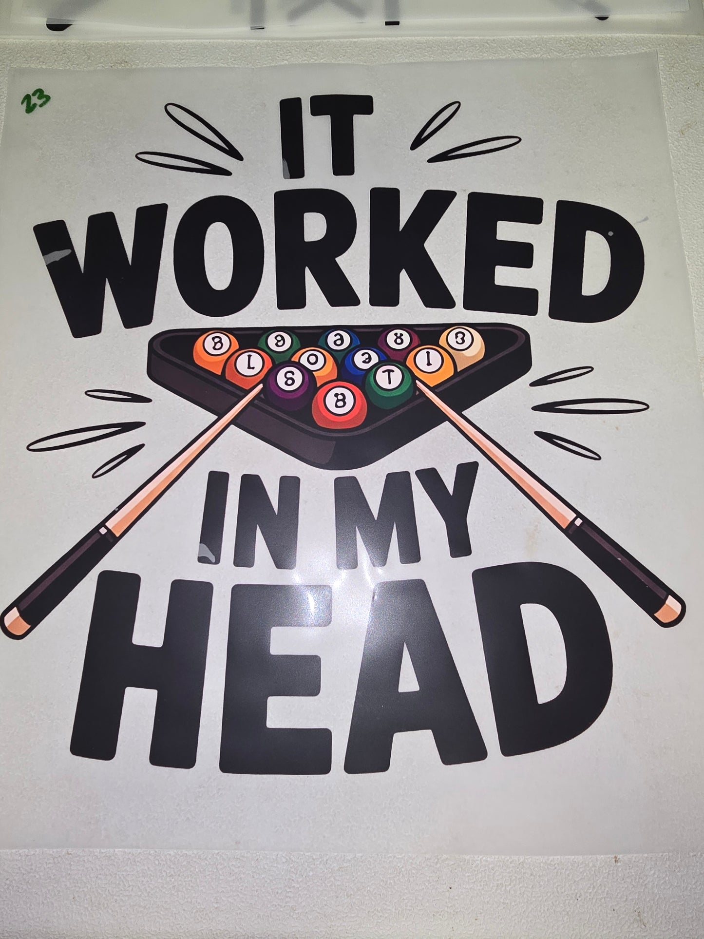 Heat Transfers - Golf, Bowling, Darts, Billards ext.