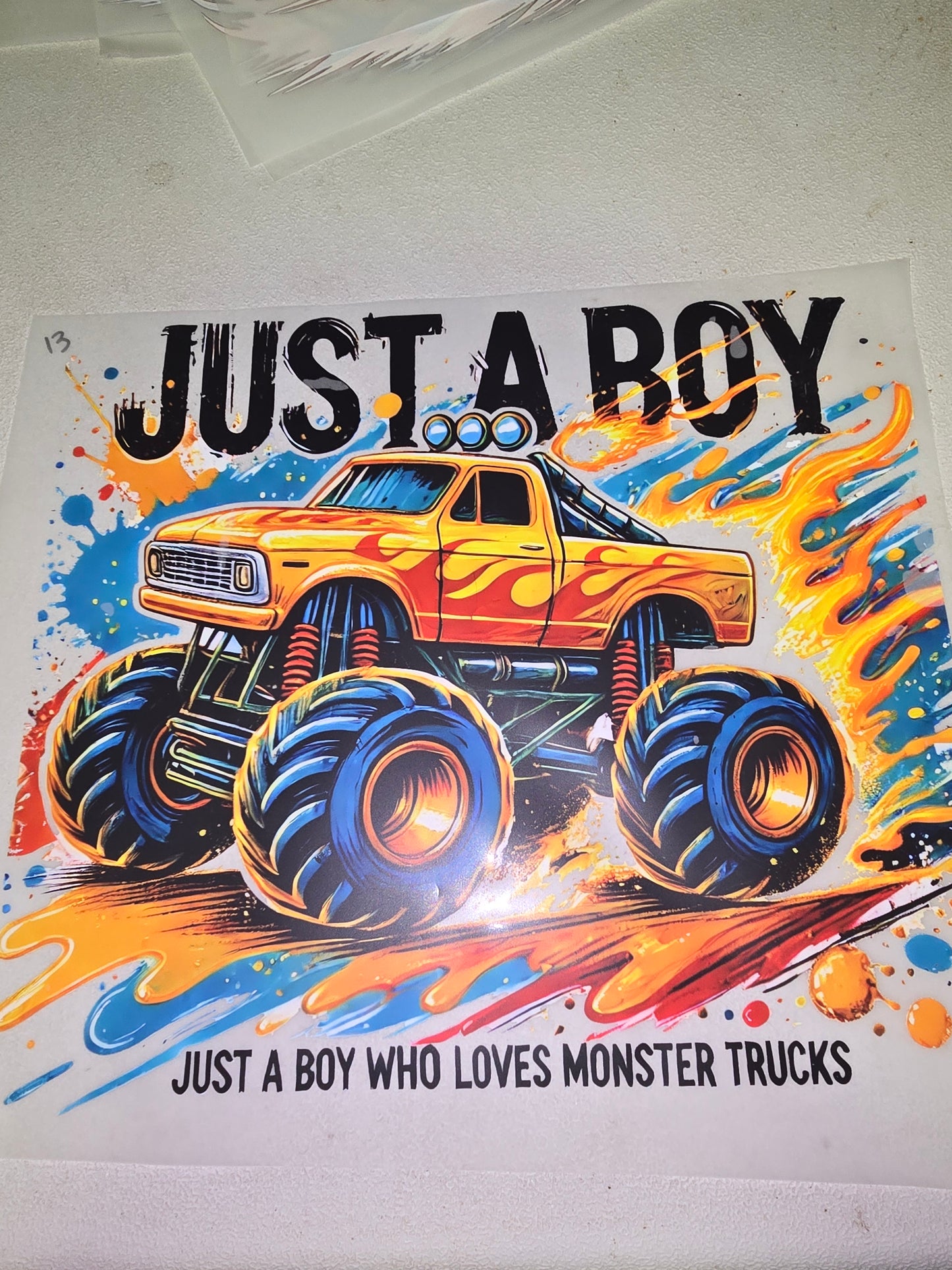 Heat Transfer - Kids Monster Trucks, Construction Vehicles